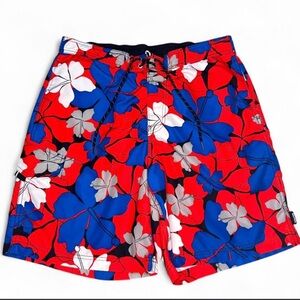 Vibrant Floral Tropical Nautica Swim Shorts